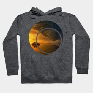 Rolling Thunder Over Ocean Geometric Art Hoodie